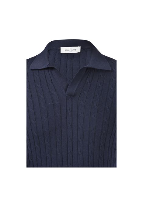 Polo Gran sasso Skipper uomo 5719120679 Blu fresh cotton maniche corte trecce coste Gran sasso | Polo | 5719120679598